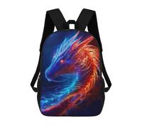 Sinyumoney Mochila 3D Impreso Para Niños Cat Walking in Grass, Mochila De Moda Para La Escuela, Viajes Y Ocio, Mochila Grande Para Niños Y Niñas, Fuego Ice Dragon, 17"