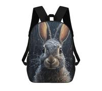 Sinyumoney Mochila 3D Impreso Para Niños Cat Walking in Grass, Mochila De Moda Para La Escuela, Viajes Y Ocio, Mochila Grande Para Niños Y Niñas, Lindo Conejo Wet, 17"