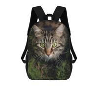 Sinyumoney Mochila 3D Impreso Para Niños Cat Walking in Grass, Mochila De Moda Para La Escuela, Viajes Y Ocio, Mochila Grande Para Niños Y Niñas, Cat Walking In Grass, 17"