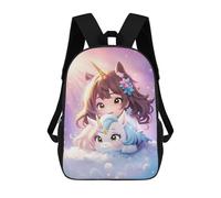 Sinyumoney Mochila 4Niñas Mystic Wolf Mochila Escolar Niño Impreso 3D Mochila Casual Y Ligero Para Estudiantes, Anime, 17"