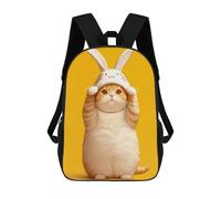Sinyumoney Mochila 4Niñas Snow Blanco Mochila Escolar Niño Impreso 3D Mochila Casual Y Ligero Para Estudiantes, Cute Tabby Easter Cat, 17"