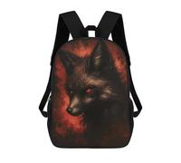 Sinyumoney Mochila 4Niñas Snow Blanco Mochila Escolar Niño Impreso 3D Mochila Casual Y Ligero Para Estudiantes, Dark Kitsune - Mystical Fox Spirit, 17"
