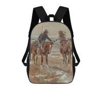 Sinyumoney Mochila 4Niñas Vaquero Breaking The Horse Mochila Escolar Niño Impreso En 3D, Mochila Casual Y Ligero Para Colegios, Friendly Indian And Cowboy, 17"