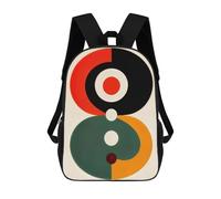 sinyumoney Mochila De 17 Pulgadas Abstract Geometric Composition with Circles, Mochila Escolar Impresa En 3D, Bolsa Para El Almuerzo Escolar, Mochila De Viaje, Mochila Para Amigos Para Niñas Y Niños.
