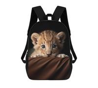 sinyumoney Mochila De 17 Pulgadas Adorable Lion Cub Portrait, Mochila Escolar Impresa En 3D, Bolsa Para El Almuerzo Escolar, Mochila De Viaje, Mochila Para Amigos Para Niñas Y Niños.