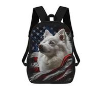 sinyumoney Mochila De 17 Pulgadas American Eskimo America, Mochila Escolar Impresa En 3D, Bolsa Para El Almuerzo Escolar, Mochila De Viaje, Mochila Para Amigos Para Niñas Y Niños.