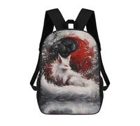 sinyumoney Mochila De 17 Pulgadas Art Fox Yin Yang, Mochila Escolar Impresa En 3D, Bolsa Para El Almuerzo Escolar, Mochila De Viaje, Mochila Para Amigos Para Niñas Y Niños.