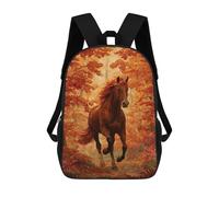 sinyumoney Mochila De 17 Pulgadas Autumn Horse Trail, Mochila Escolar Impresa En 3D, Bolsa Para El Almuerzo Escolar, Mochila De Viaje, Mochila Para Amigos Para Niñas Y Niños.