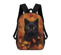 sinyumoney Mochila De 17 Pulgadas Autumn Leaves Black Cat Art Print-1, Mochila Escolar Impresa En 3D, Bolsa Para El Almuerzo Escolar, Mochila De Viaje, Mochila Para Amigos Para Niñas Y Niños.
