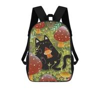 sinyumoney Mochila De 17 Pulgadas Black Cat And The Elf, Mochila Escolar Impresa En 3D, Bolsa Para El Almuerzo Escolar, Mochila De Viaje, Mochila Para Amigos Para Niñas Y Niños.