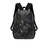 sinyumoney Mochila De 17 Pulgadas Black Wolf Dripping Gold, Mochila Escolar Impresa En 3D, Bolsa Para El Almuerzo Escolar, Mochila De Viaje, Mochila Para Amigos Para Niñas Y Niños.