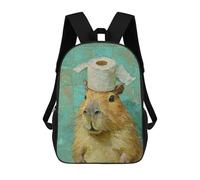 sinyumoney Mochila De 17 Pulgadas Capybara with Toilet Paper Hat, Mochila Escolar Impresa En 3D, Bolsa Para El Almuerzo Escolar, Mochila De Viaje, Mochila Para Amigos Para Niñas Y Niños.