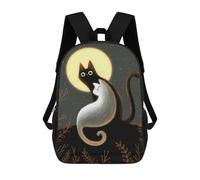sinyumoney Mochila De 17 Pulgadas Cats in The Moonlight, Mochila Escolar Impresa En 3D, Bolsa Para El Almuerzo Escolar, Mochila De Viaje, Mochila Para Amigos Para Niñas Y Niños.