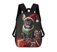 sinyumoney Mochila De 17 Pulgadas Christmas French Bulldog Gifts, Mochila Escolar Impresa En 3D, Bolsa Para El Almuerzo Escolar, Mochila De Viaje, Mochila Para Amigos Para Niñas Y Niños.