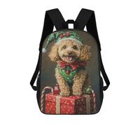 sinyumoney Mochila De 17 Pulgadas Christmas Poodle with Presents-1, Mochila Escolar Impresa En 3D, Bolsa Para El Almuerzo Escolar, Mochila De Viaje, Mochila Para Amigos Para Niñas Y Niños.