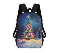 sinyumoney Mochila De 17 Pulgadas Christmas Tree Lights Painting, Mochila Escolar Impresa En 3D, Bolsa Para El Almuerzo Escolar, Mochila De Viaje, Mochila Para Amigos Para Niñas Y Niños.