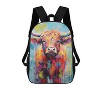 sinyumoney Mochila De 17 Pulgadas Colorful Abstract Cow Painting, Mochila Escolar Impresa En 3D, Bolsa Para El Almuerzo Escolar, Mochila De Viaje, Mochila Para Amigos Para Niñas Y Niños.