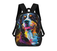 sinyumoney Mochila De 17 Pulgadas Colorful Bernese Mountain Dog Art Print-1, Mochila Escolar Impresa En 3D, Bolsa Para El Almuerzo Escolar, Mochila De Viaje, Mochila Para Amigos Para Niñas Y Niños.