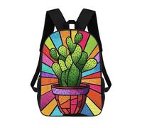 sinyumoney Mochila De 17 Pulgadas Colorful Cactus Art Print, Mochila Escolar Impresa En 3D, Bolsa Para El Almuerzo Escolar, Mochila De Viaje, Mochila Para Amigos Para Niñas Y Niños.