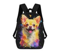 sinyumoney Mochila De 17 Pulgadas Colorful Chihuahua Art Print-11, Mochila Escolar Impresa En 3D, Bolsa Para El Almuerzo Escolar, Mochila De Viaje, Mochila Para Amigos Para Niñas Y Niños.
