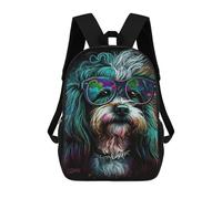sinyumoney Mochila De 17 Pulgadas Colorful Dog Art Print, Mochila Escolar Impresa En 3D, Bolsa Para El Almuerzo Escolar, Mochila De Viaje, Mochila Para Amigos Para Niñas Y Niños.