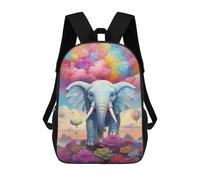 sinyumoney Mochila De 17 Pulgadas Colorful Elephant Fantasy Art Print, Mochila Escolar Impresa En 3D, Bolsa Para El Almuerzo Escolar, Mochila De Viaje, Mochila Para Amigos Para Niñas Y Niños.