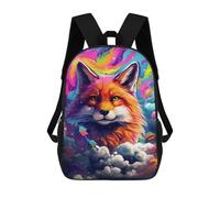 sinyumoney Mochila De 17 Pulgadas Colorful Fox in Space, Mochila Escolar Impresa En 3D, Bolsa Para El Almuerzo Escolar, Mochila De Viaje, Mochila Para Amigos Para Niñas Y Niños.