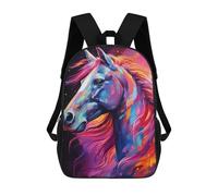 sinyumoney Mochila De 17 Pulgadas Colorful Horse Painting Art-4, Mochila Escolar Impresa En 3D, Bolsa Para El Almuerzo Escolar, Mochila De Viaje, Mochila Para Amigos Para Niñas Y Niños.