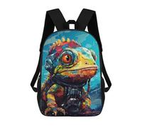 sinyumoney Mochila De 17 Pulgadas Colorful Lizard Astronaut Art Print, Mochila Escolar Impresa En 3D, Bolsa Para El Almuerzo Escolar, Mochila De Viaje, Mochila Para Amigos Para Niñas Y Niños.