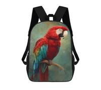 sinyumoney Mochila De 17 Pulgadas Colorful Macaw Parrot Art Print, Mochila Escolar Impresa En 3D, Bolsa Para El Almuerzo Escolar, Mochila De Viaje, Mochila Para Amigos Para Niñas Y Niños.