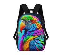 sinyumoney Mochila De 17 Pulgadas Colorful Parrot Art Print-3, Mochila Escolar Impresa En 3D, Bolsa Para El Almuerzo Escolar, Mochila De Viaje, Mochila Para Amigos Para Niñas Y Niños.