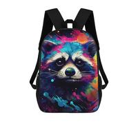 sinyumoney Mochila De 17 Pulgadas Colorful Raccoon Art Print-2, Mochila Escolar Impresa En 3D, Bolsa Para El Almuerzo Escolar, Mochila De Viaje, Mochila Para Amigos Para Niñas Y Niños.