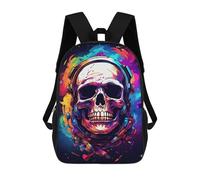 sinyumoney Mochila De 17 Pulgadas Colorful Skull Artwork, Mochila Escolar Impresa En 3D, Bolsa Para El Almuerzo Escolar, Mochila De Viaje, Mochila Para Amigos Para Niñas Y Niños.