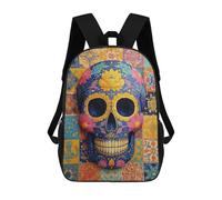 sinyumoney Mochila De 17 Pulgadas Colorful Sugar Skull Wall Art, Mochila Escolar Impresa En 3D, Bolsa Para El Almuerzo Escolar, Mochila De Viaje, Mochila Para Amigos Para Niñas Y Niños.