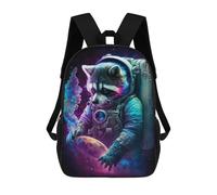 sinyumoney Mochila De 17 Pulgadas Cosmic Raccoon Astronaut, Mochila Escolar Impresa En 3D, Bolsa Para El Almuerzo Escolar, Mochila De Viaje, Mochila Para Amigos Para Niñas Y Niños.