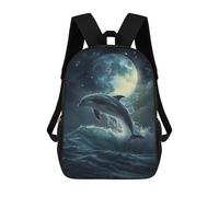 sinyumoney Mochila De 17 Pulgadas Dolphin Fantasy Cosmic, Mochila Escolar Impresa En 3D, Bolsa Para El Almuerzo Escolar, Mochila De Viaje, Mochila Para Amigos Para Niñas Y Niños.