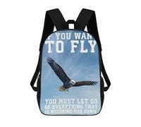 sinyumoney Mochila De 17 Pulgadas Eagle Success Motivation, Mochila Escolar Impresa En 3D, Bolsa Para El Almuerzo Escolar, Mochila De Viaje, Mochila Para Amigos Para Niñas Y Niños.