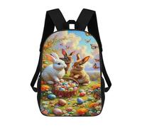 sinyumoney Mochila De 17 Pulgadas Easter Bunny Basket Eggs Flowers, Mochila Escolar Impresa En 3D, Bolsa Para El Almuerzo Escolar, Mochila De Viaje, Mochila Para Amigos Para Niñas Y Niños.