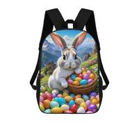sinyumoney Mochila De 17 Pulgadas Easter Bunny with Eggs Basket, Mochila Escolar Impresa En 3D, Bolsa Para El Almuerzo Escolar, Mochila De Viaje, Mochila Para Amigos Para Niñas Y Niños.
