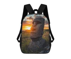 sinyumoney Mochila De 17 Pulgadas Easter Island Statue Sunset, Mochila Escolar Impresa En 3D, Bolsa Para El Almuerzo Escolar, Mochila De Viaje, Mochila Para Amigos Para Niñas Y Niños.