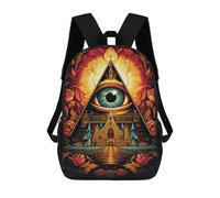 sinyumoney Mochila De 17 Pulgadas Eye of Providence Castle Poster, Mochila Escolar Impresa En 3D, Bolsa Para El Almuerzo Escolar, Mochila De Viaje, Mochila Para Amigos Para Niñas Y Niños.