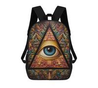 sinyumoney Mochila De 17 Pulgadas Eye of Providence Mosaic Art, Mochila Escolar Impresa En 3D, Bolsa Para El Almuerzo Escolar, Mochila De Viaje, Mochila Para Amigos Para Niñas Y Niños.