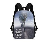 sinyumoney Mochila De 17 Pulgadas Face Your Fears Head On, Mochila Escolar Impresa En 3D, Bolsa Para El Almuerzo Escolar, Mochila De Viaje, Mochila Para Amigos Para Niñas Y Niños.