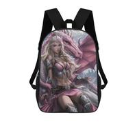 sinyumoney Mochila De 17 Pulgadas Fantasy Dragon Warrior Artwork, Mochila Escolar Impresa En 3D, Bolsa Para El Almuerzo Escolar, Mochila De Viaje, Mochila Para Amigos Para Niñas Y Niños.
