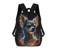 sinyumoney Mochila De 17 Pulgadas Flaming Chihuahua Art Print -3, Mochila Escolar Impresa En 3D, Bolsa Para El Almuerzo Escolar, Mochila De Viaje, Mochila Para Amigos Para Niñas Y Niños.