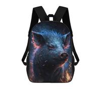 sinyumoney Mochila De 17 Pulgadas Flaming Pig Art Print, Mochila Escolar Impresa En 3D, Bolsa Para El Almuerzo Escolar, Mochila De Viaje, Mochila Para Amigos Para Niñas Y Niños.