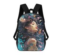 sinyumoney Mochila De 17 Pulgadas Floral Fantasy Woman Art Print, Mochila Escolar Impresa En 3D, Bolsa Para El Almuerzo Escolar, Mochila De Viaje, Mochila Para Amigos Para Niñas Y Niños.