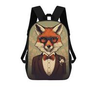 sinyumoney Mochila De 17 Pulgadas Fox in Suit Animal Art, Mochila Escolar Impresa En 3D, Bolsa Para El Almuerzo Escolar, Mochila De Viaje, Mochila Para Amigos Para Niñas Y Niños.