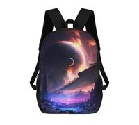 sinyumoney Mochila De 17 Pulgadas Galactic Infinity, Mochila Escolar Impresa En 3D, Bolsa Para El Almuerzo Escolar, Mochila De Viaje, Mochila Para Amigos Para Niñas Y Niños.