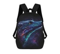 sinyumoney Mochila De 17 Pulgadas Galactic Lizard Head Art Print, Mochila Escolar Impresa En 3D, Bolsa Para El Almuerzo Escolar, Mochila De Viaje, Mochila Para Amigos Para Niñas Y Niños.